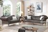 Picture of WILSHIRE 3/2 Seater Crystal Button Tufted Velvet Sofa Range (Dark Grey)