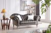 Picture of WILSHIRE 3/2 Seater Crystal Button Tufted Velvet Sofa Range (Dark Grey)