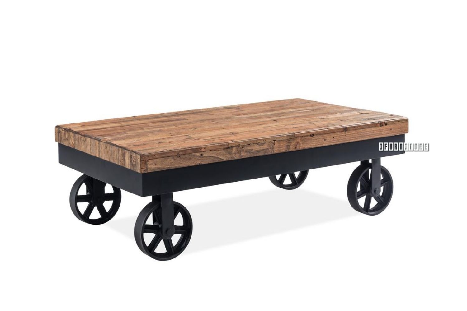 IRONBRIDGE 120 Trolley Coffee Table (Rustic Brown)