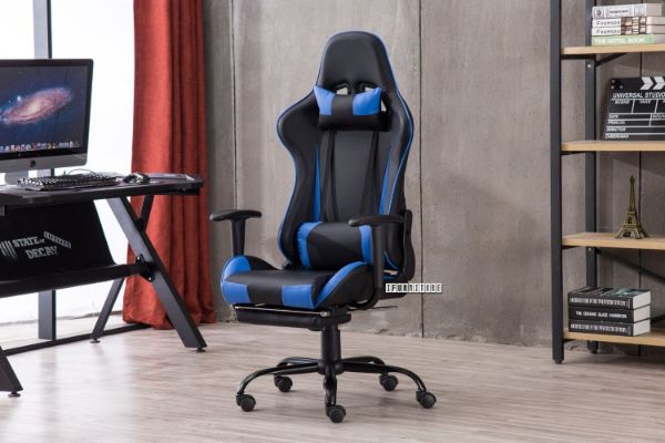 Picture of RACER Ergonomic Gaming Chair with Footrest (Blue)