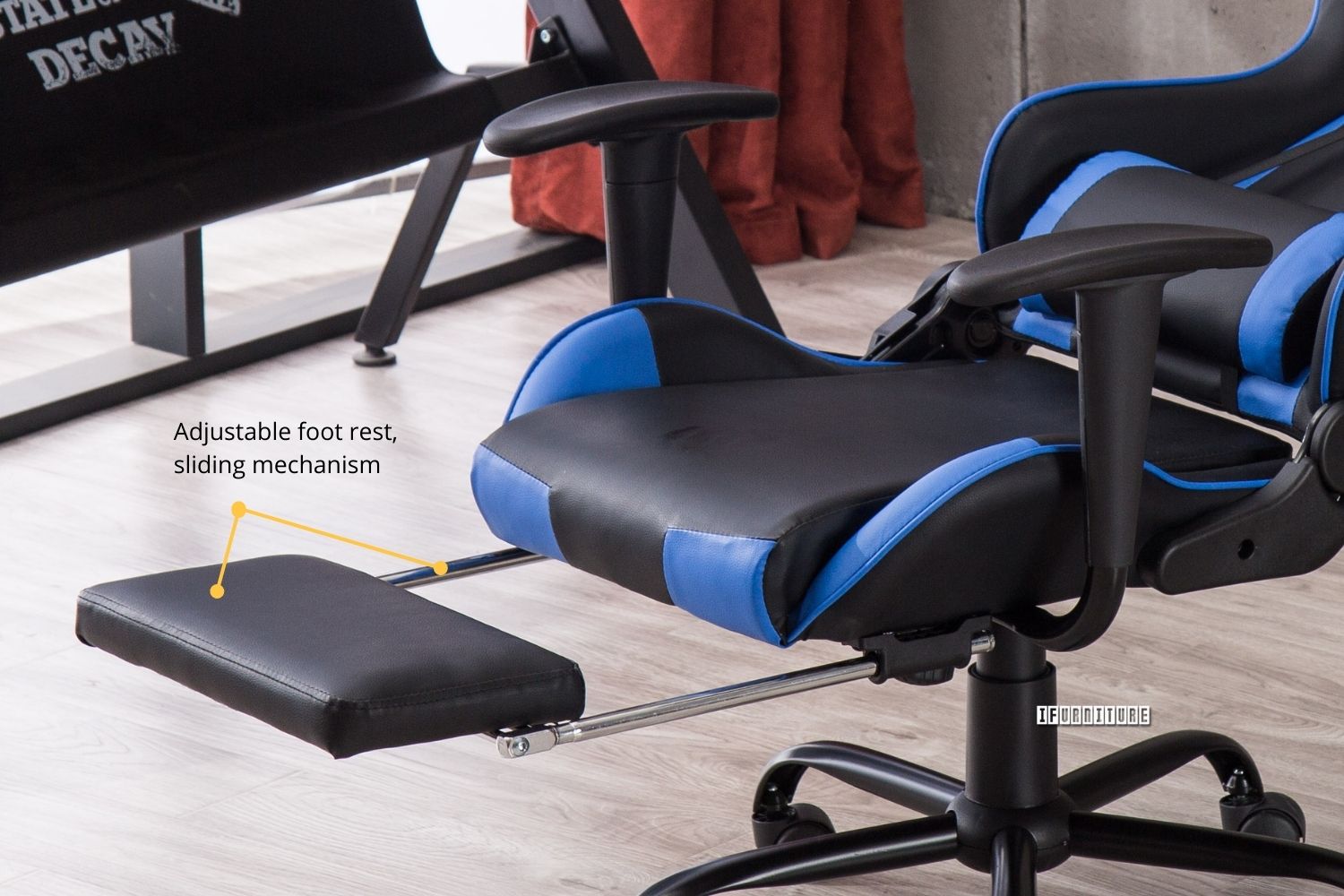 RACER Ergonomic Gaming Chair with Footrest *Blue