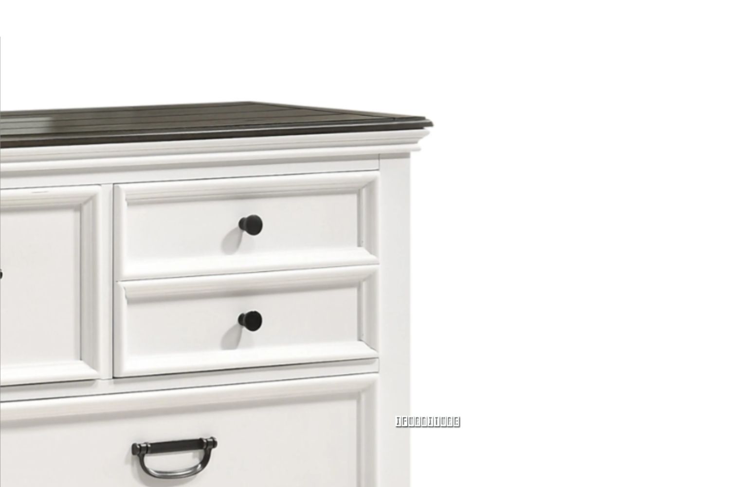 CHARLES Drawer Dresser with Mirror (White & Grey)