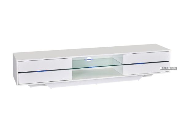 Picture of LASER 180 TV Unit with LED Lights (High Gloss White)