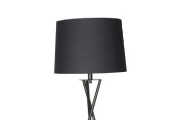 Picture of FLOOR LAMP 226 with Black Metal Tripod Legs and Leather Wrap