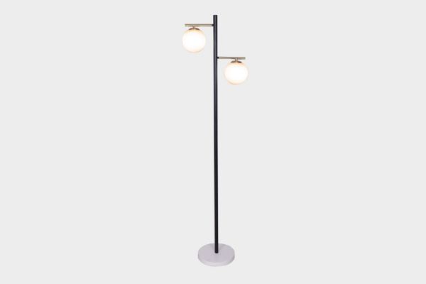 Picture of FLOOR LAMP 536 with White Round Glass Shades