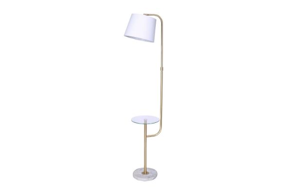 Picture of FLOOR LAMP 729 marble base with Round Glass End Table