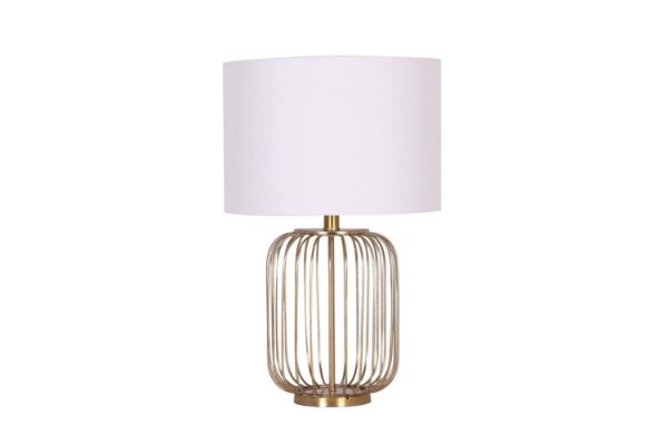 Picture of TABLE LAMP 734 with Metal Cage (Gold Finish)