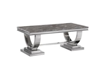 Picture of OPHELIA 130 Marble Top Stainless Steel Legs Coffee Table (Grey)