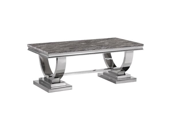 Picture of OPHELIA 130 Marble Top Stainless Steel Legs Coffee Table (Grey)