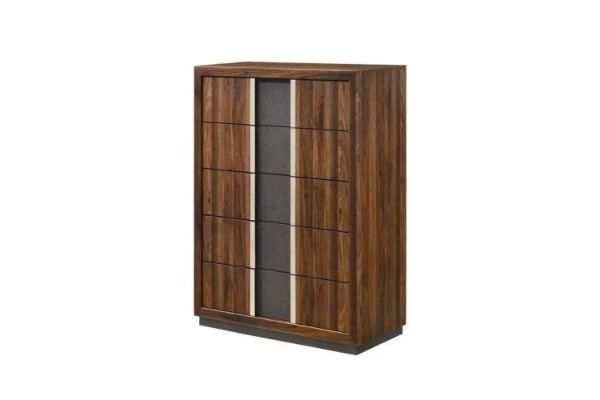 Picture of SANDRA 5-Drawer Tallboy (Walnut Colour)