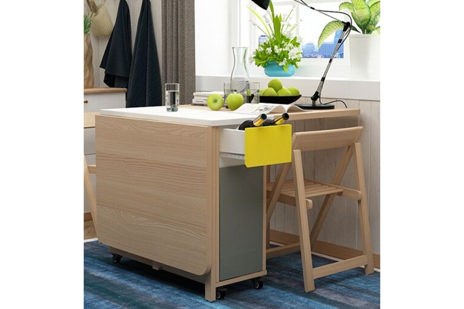 HANSON 120/140 Butterfly/Foldable Dining Table (Light Oak Colour)