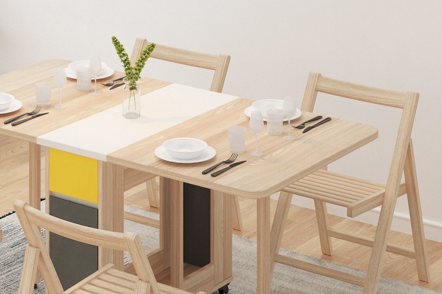 HANSON 120/140 Butterfly/Foldable Dining Table (Light Oak Colour)