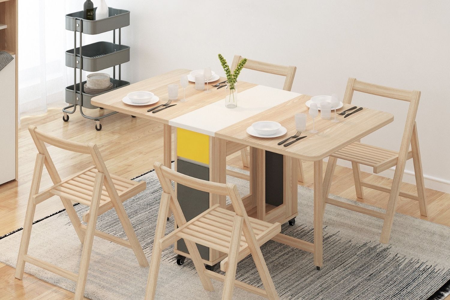 HANSON Foldable Dining Chair (Light Oak Colour)