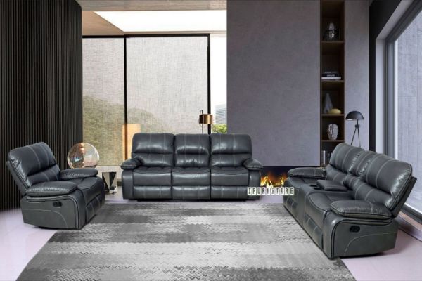 Picture of CAVANA Air Leather Reclining Sofa Range with Cup Holder and Storage