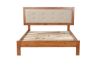 Picture of COOLMORE Solid Pine Queen Size Bed Frame with Extended Headboard