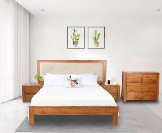 Picture of COOLMORE 4PC Queen Size Bedroom Combo (Solid Pine)