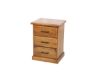 Picture of COTTAGE HILL Solid Pine 3-Drawer Bedside Table (Antique Oak Colour)