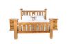 Picture of COTTAGE HILL Solid Pine Bedroom Combo in Queen Size (Antique Oak Colour) - 4PC Set