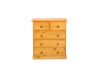 Picture of CANNINGTON Solid NZ Pine 5-Drawer Tallboy (Maple Colour)