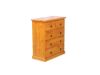 Picture of CANNINGTON Solid NZ Pine 5-Drawer Tallboy (Maple Colour)