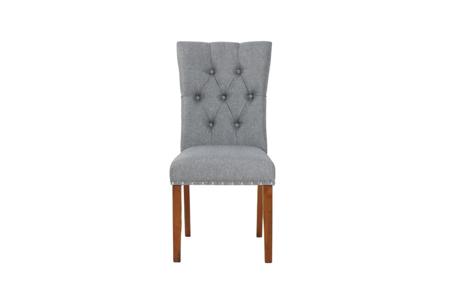 SOMMERFORD Tufted Fabric Upholstered Dining Chair (Dark Grey) Single