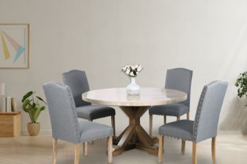 Picture of HAVILAND 137 Round Marble Top 5PC Dining Set