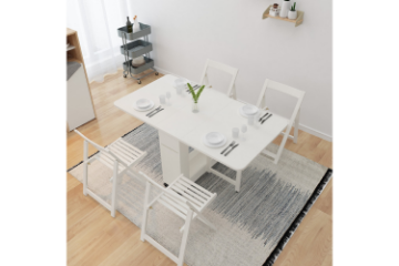 Picture of HANSON 120/140 5PC Butterfly/Foldable Dining Set (Matt White)
