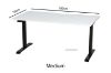 Picture of UP1 Adjustable Height Straight Desk (White Top Black Base) - 695-1185mm (180 Top)