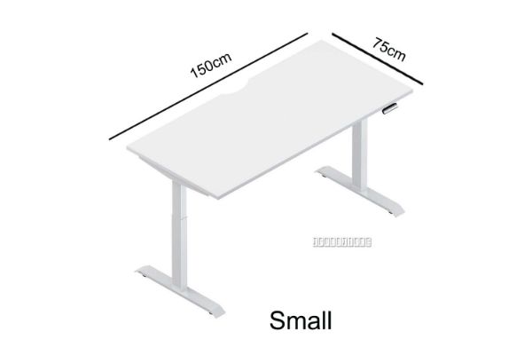 Picture of UP1  150/160/180 HEIGHT ADJUSTABLE STRAIGHT DESK *WHITE TOP WHITE BASE - 150 Top 605-1245mm Adjustable