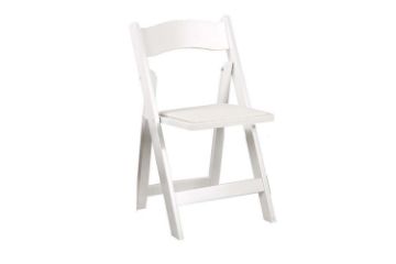 Picture of RETREAT Foldable Dining Chair - White Chair with White PU Seat