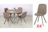 Picture of PLAZA 120 Round Dining Set (Brown) - 1 Dining Table + 4 Vertical Dining Chairs