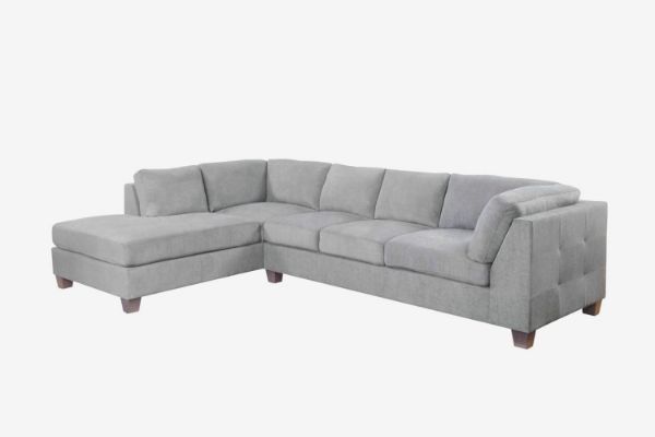 Picture of NEWTON Fabric Sectional Sofa (Light Grey) - Facing Left without Ottoman