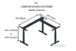 Picture of UP1 L-SHAPE Adjustable Height Desk Frame (White/Black) - 605-1245mm (Black)