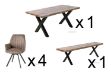 Picture of GALLOP Dining Set - 4 Dining Chairs (With Arms) +1 Dining Bench + 1 Dining Table