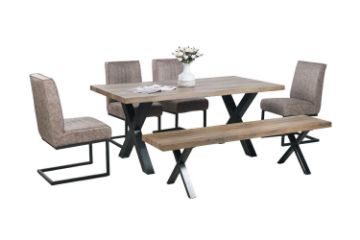 Picture of GALLOP Dining Set - 6 Dining Chairs (Without Arms) + 1 Dining Table