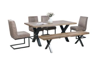 Picture of GALLOP Dining Set - 4 Dining Chairs (Without Arms) +1 Dining Bench + 1 Dining Table