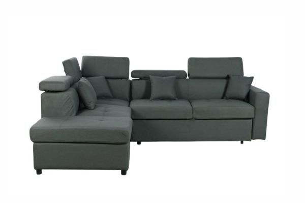 Picture of SCURO Sofa Bed + Ottoman with Storage (Dark Grey) - Facing Left