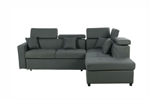 Picture of SCURO Sofa Bed + Ottoman with Storage (Dark Grey) - Facing Right