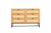 Picture of SAILOR 6 Drawer Chest with Rattan Design (Oak Colour)