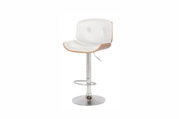 Picture of BOYLTON Bentwood Adjustable Swivel Gas Lift Bar Stool (White)