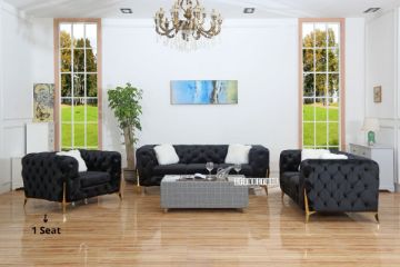 Picture of MANCHESTER  1 Seater Sofa (Black)