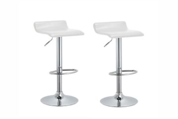 Picture of COSMO Adjustable Swivel Gas Lift Bar Stool (White) - 2 Stools in 1 Carton