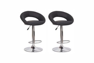 Picture of STANFORD Adjustable Swivel Gas Lift Bar Stool - Set of 2 (Black)