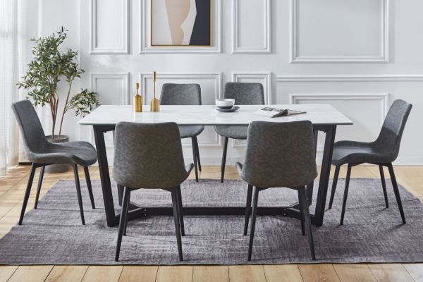 Picture of SUMBA 7PC Sintered Stone 1.8M Dining Set (Grey Chairs)