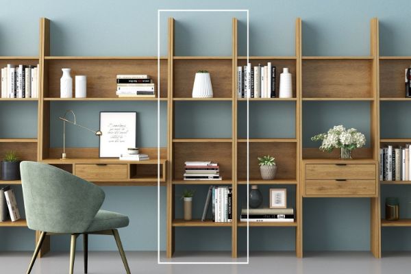 Picture of URBAN 200cmx50cm Open Bookshelf Wall System  (Oak Colour)