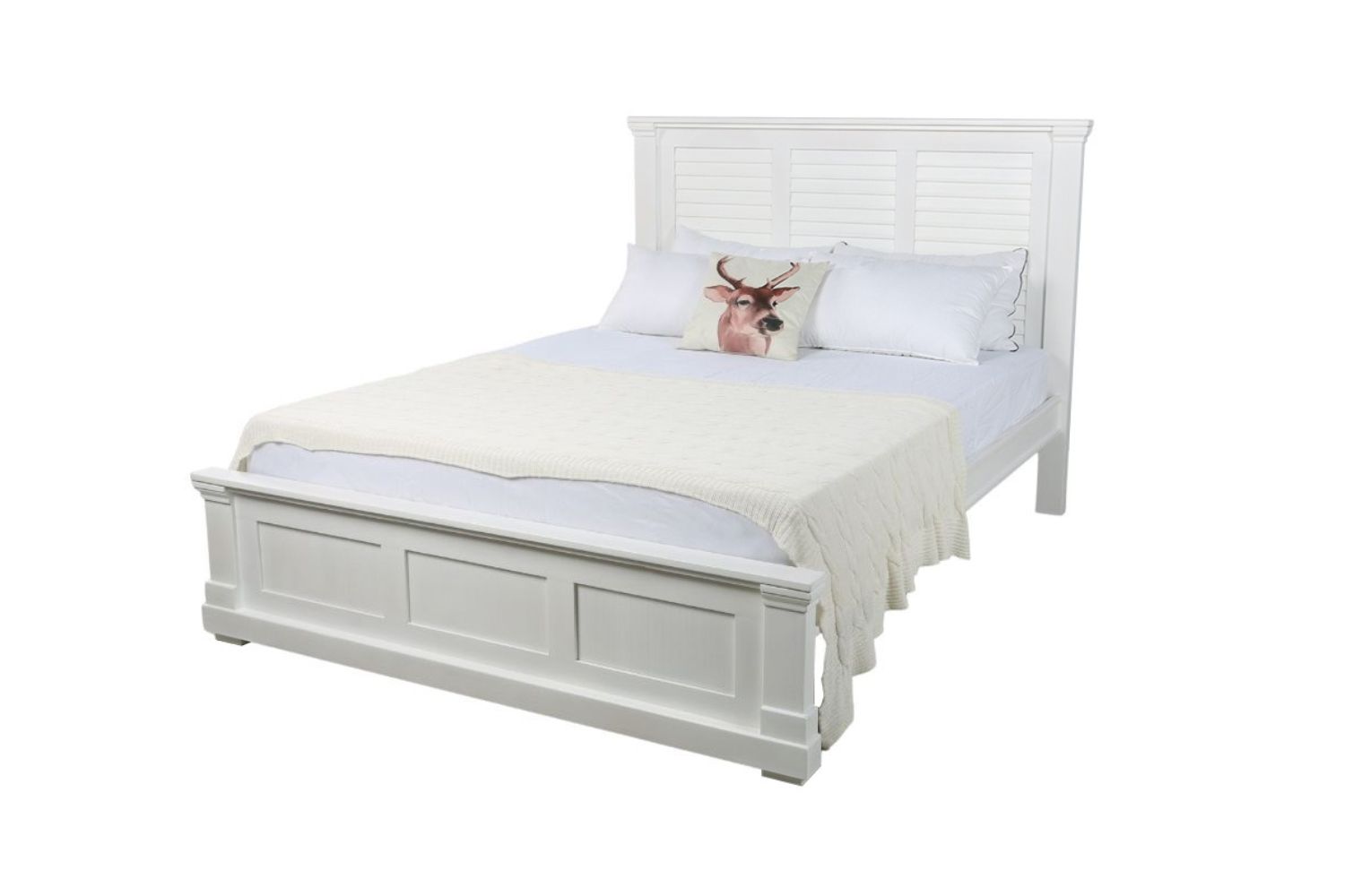BICTON Bed Frame in Queen Size (White)
