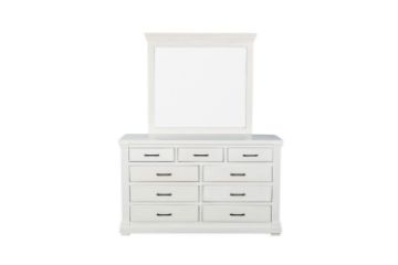 Picture of BICTON 9-Drawer Dresser with Mirror (White) - Dresser Only