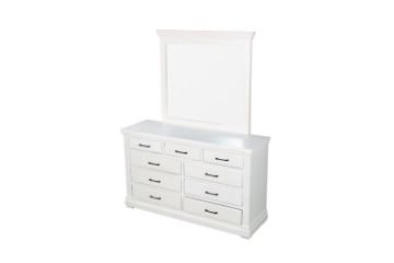 Picture of BICTON 9-Drawer Dresser with Mirror (White)