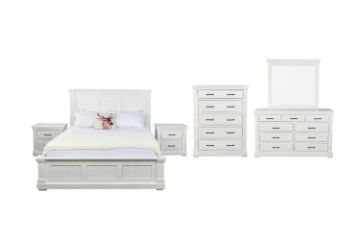 Picture of BICTON 4PC/5PC/6PC Bedroom Combo Set in Queen Size (White)