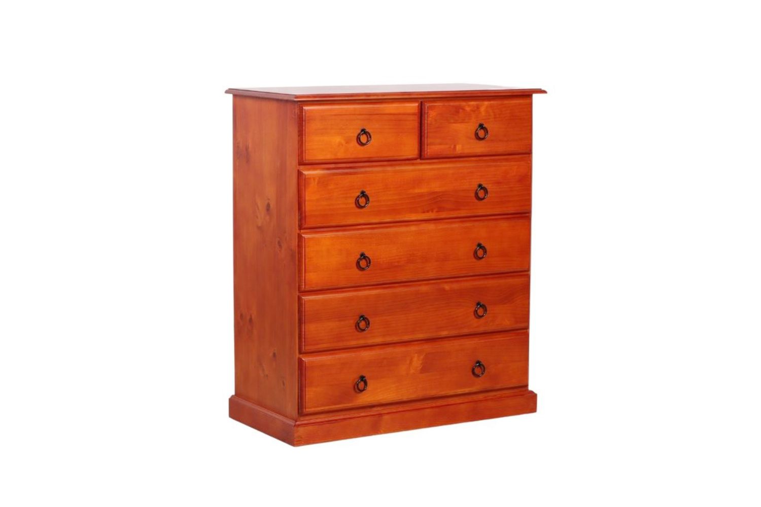 ROSEWOOD 6Drawer Tallboy (Reddish Brown)